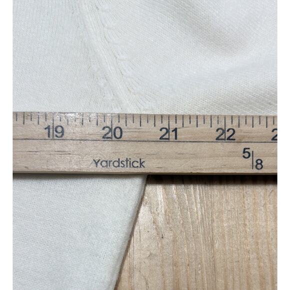 Vintage Y2K Express Tricot Womens Half Sleeve Cream Crop Sweater Size Large - Picture 4 of 5